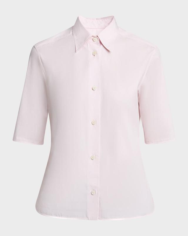 Jil Sander Elbow-Sleeve Slim Button-Down Shirt