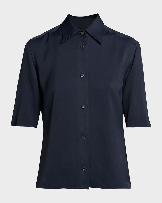 Jil Sander Short-Sleeve Viscose Button-Down Shirt