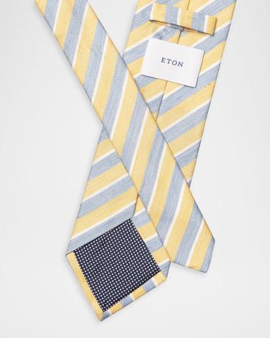 Eton Men 's Linen and Silk Diagonal Stripe Tie | Thumbnail 2