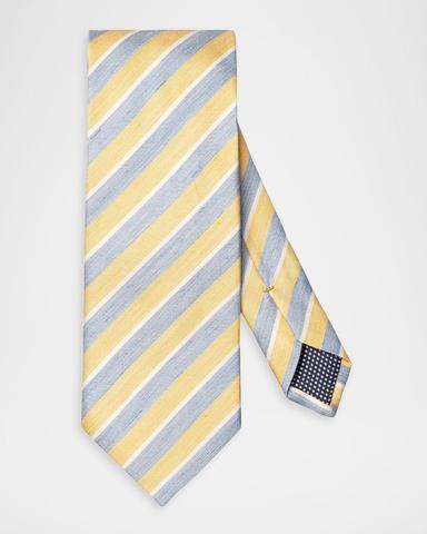 Eton Men 's Linen and Silk Diagonal Stripe Tie | Thumbnail 1