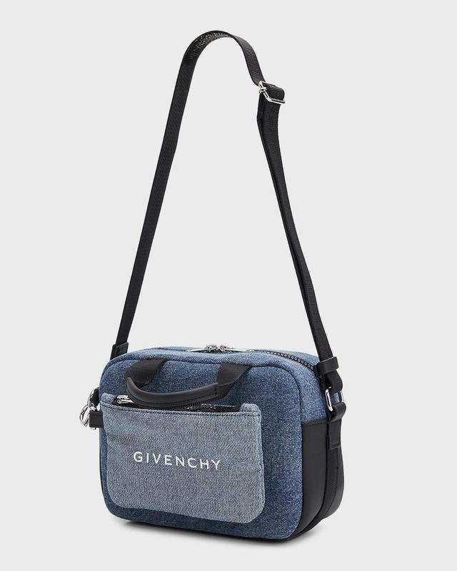 Girl 's Logo-Embroidered Denim Crossbody Bag