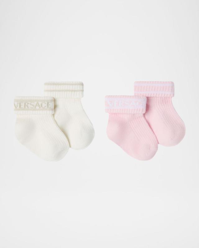 Versace Girl 's 2-Pack Ribbed Cotton-Blend Socks