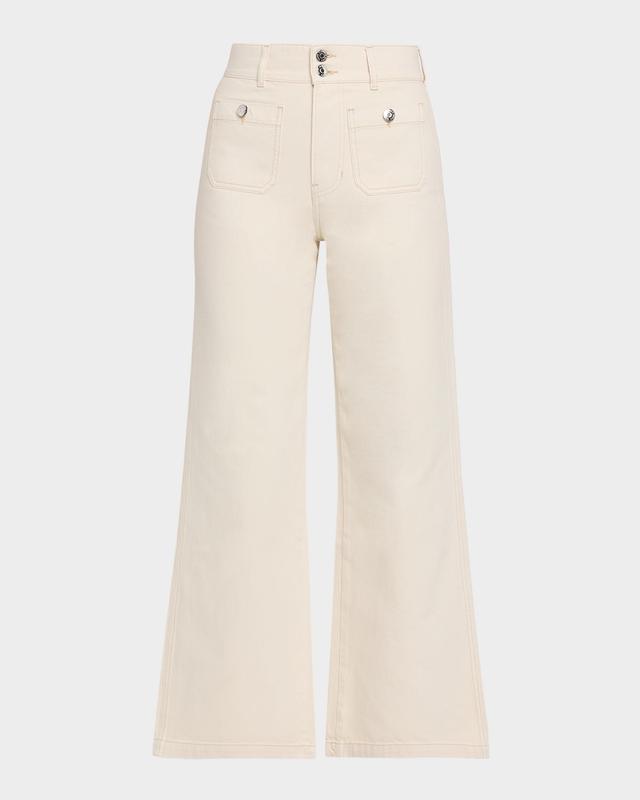 Veronica Beard Taylor High-Rise Wide-Leg Jeans
