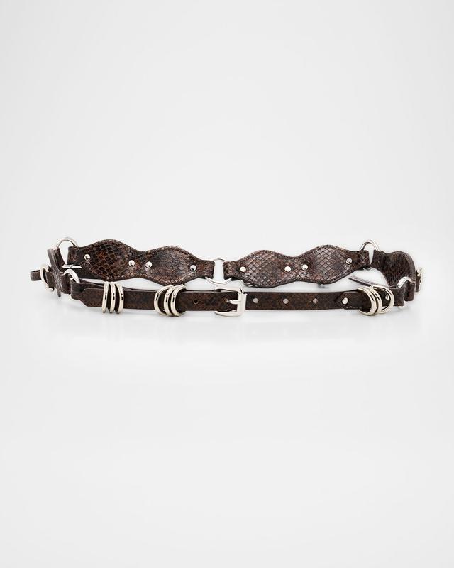 Isabel Marant Bolton Metal-Embellished Leather Belt