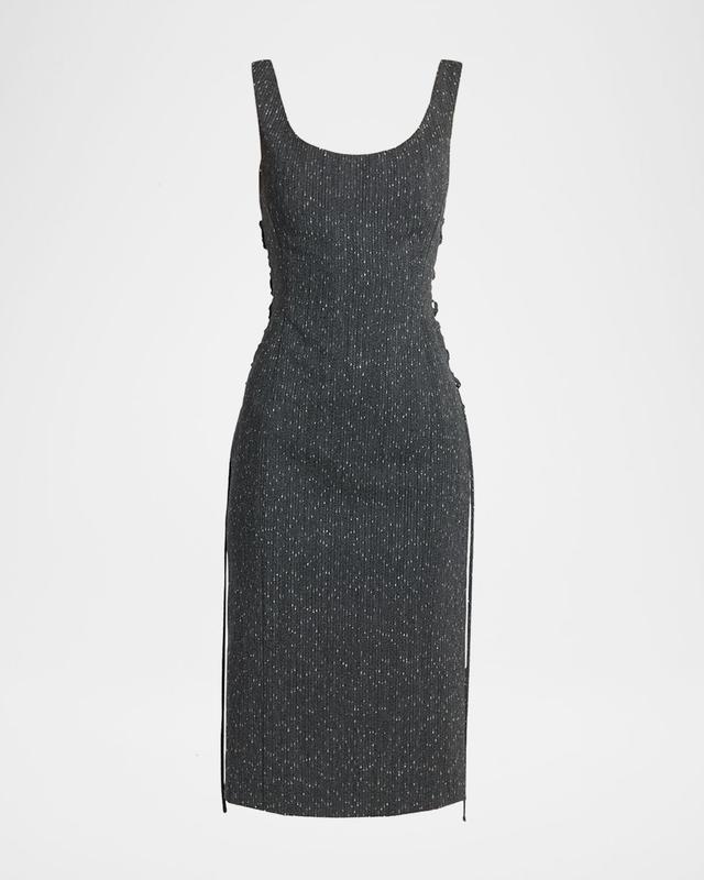 McQueen Sleeveless Laced Sheath Dress