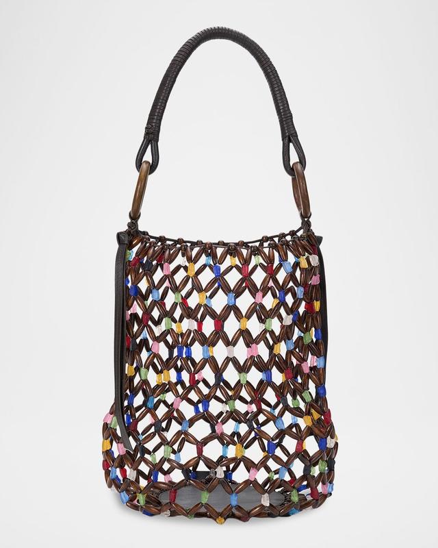 STAUD Del Mar Beaded Bucket Bag
