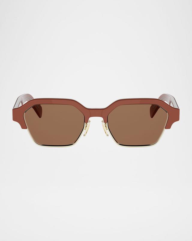 CELINE Men 's Acetate and Nylon Geometric Combi Sunglasses