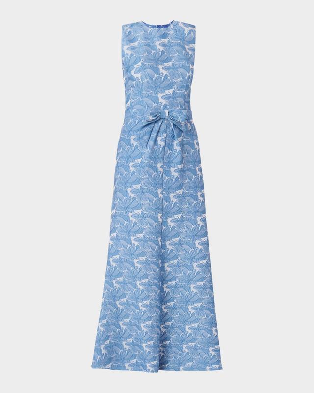 Shoshanna Loren Sleeveless Floral Jacquard Gown
