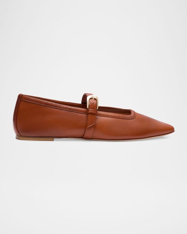 Stuart Weitzman Sai Leather Mary Jane Ballerina Flats