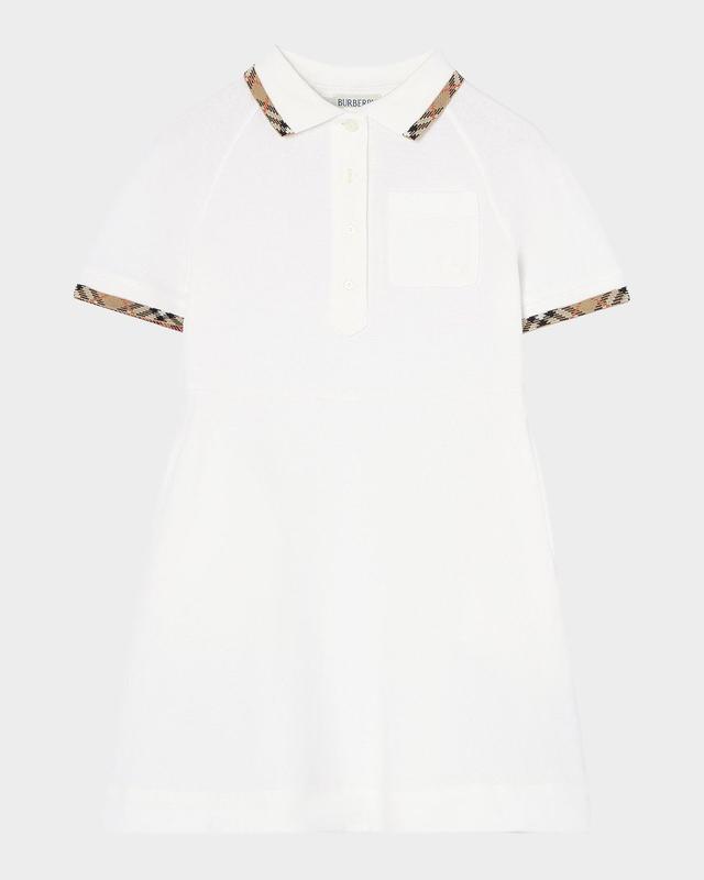 Burberry Girl 's Romola Check-Trim Polo Shirtdress, Size 4-14