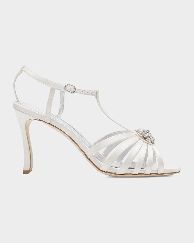 Fulcon 90mm Embellished Strappy Satin Sandals