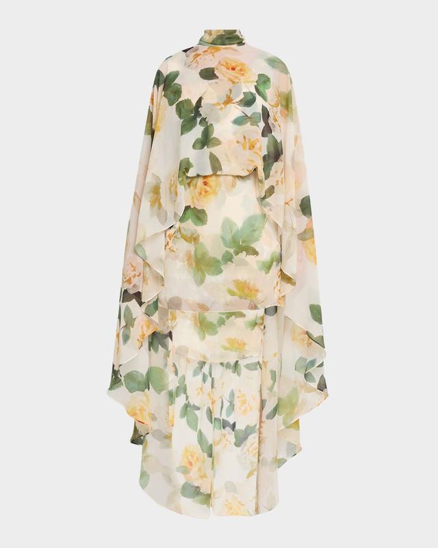 Ungaro Fiona Draped Floral-Print Mini Dress