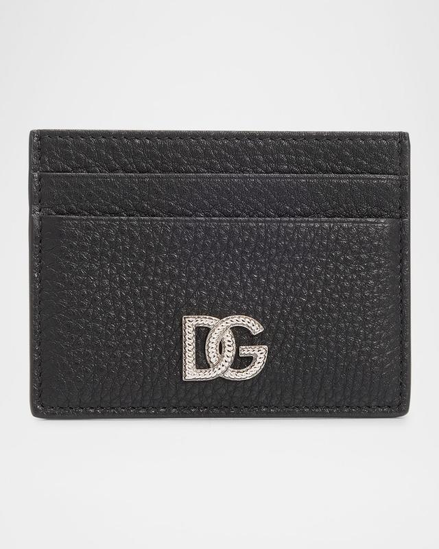 Dolce & Gabbana Men 's Leather Monogram Card Holder