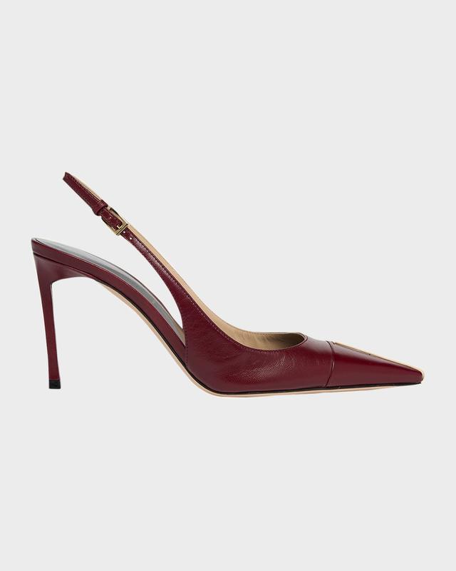 TOM FORD 85mm Shiny Kid Leather Slingback Pumps