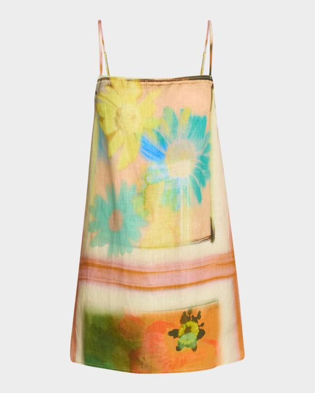 Laura Superbloom Scarf Linen Mini Dress