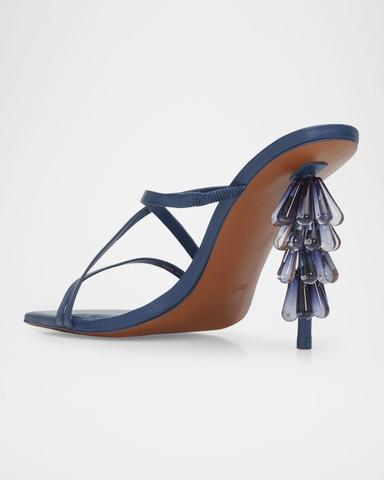 Cult Gaia 90mm Sage Beaded Leather Mule Sandals | Thumbnail 4