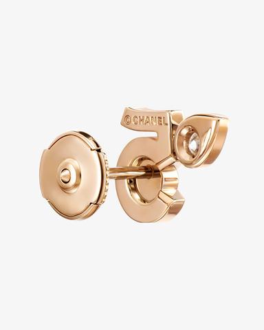 CHANEL EXTRAIT N°5 BEIGE GOLD CHAIN EARRINGS | Thumbnail 2