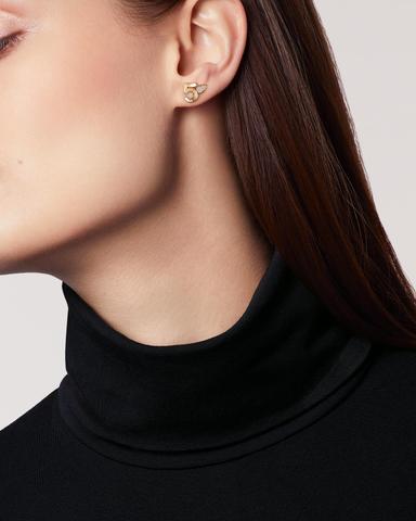 CHANEL EXTRAIT N°5 BEIGE GOLD CHAIN EARRINGS | Thumbnail 4