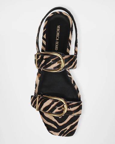 Veronica Beard Maglio Zebra Calf Hair Slingback Flat Sandals | Thumbnail 5