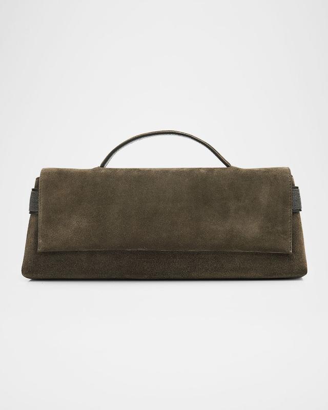 Brunello Cucinelli Essence Suede Top-Handle Bag