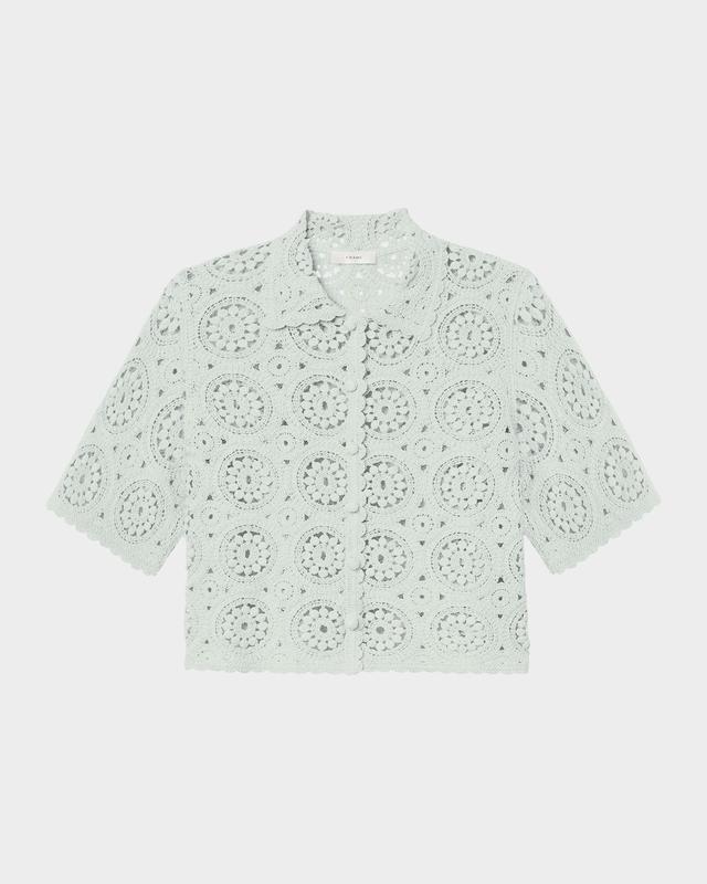 FRAME Crochet Cotton Boxy-Fit Top
