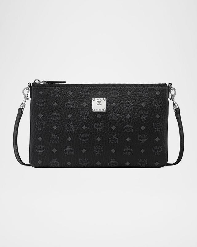 MCM Mini Aren Visetos Flat Crossbody Pouch