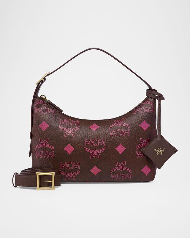 MCM Small Aren Hobo Bag in Maxi Visetos