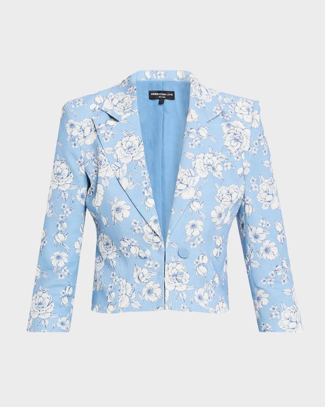 Generation Love Emmeline Cropped Linen Blazer