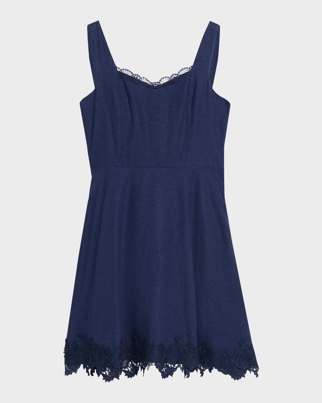 Generation Love Ive Lace-Trim Linen Mini Dress