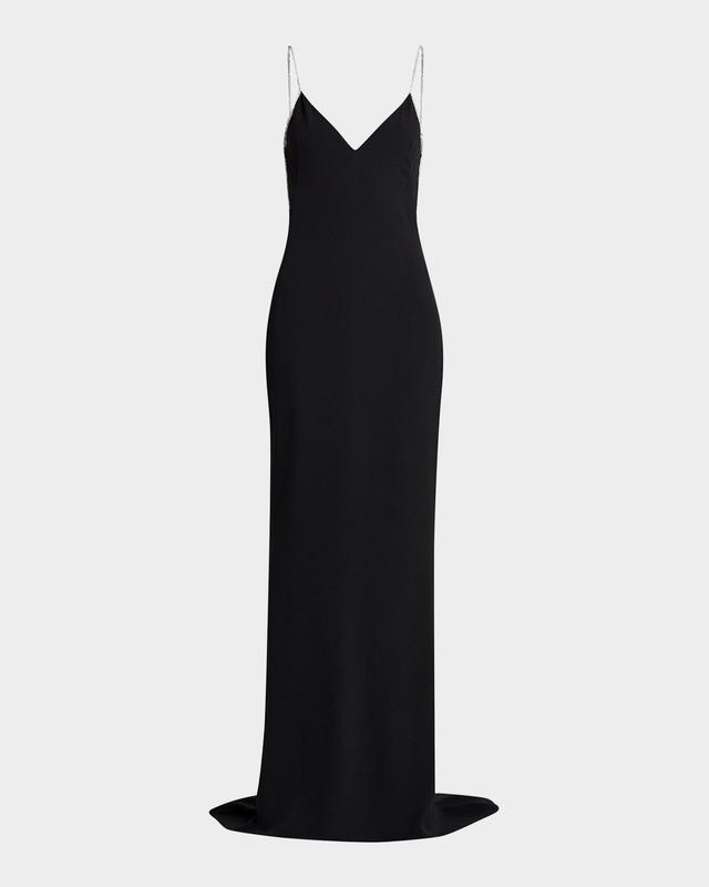 TOM FORD V-Neck Open-Back Trumpet Gown