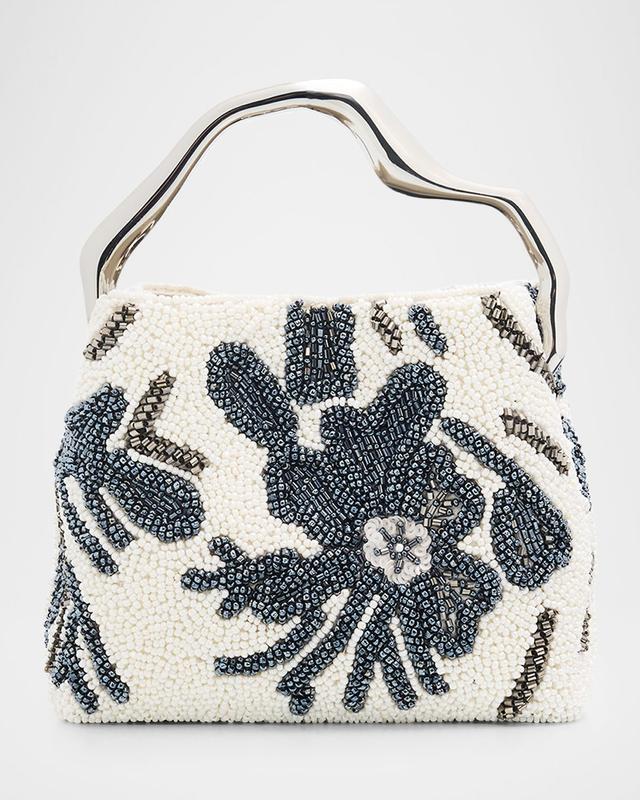 Cult Gaia Solene Mini Sculptural Beaded Top-Handle Bag
