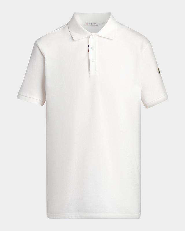 Moncler Men 's Tricolor-Placket Pique Polo Shirt
