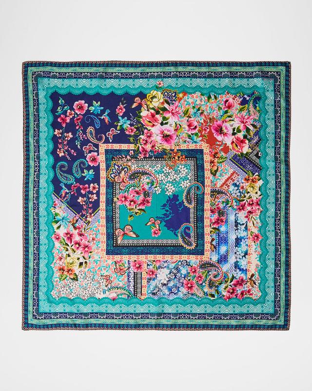Romana Floral-Print Silk Square Scarf