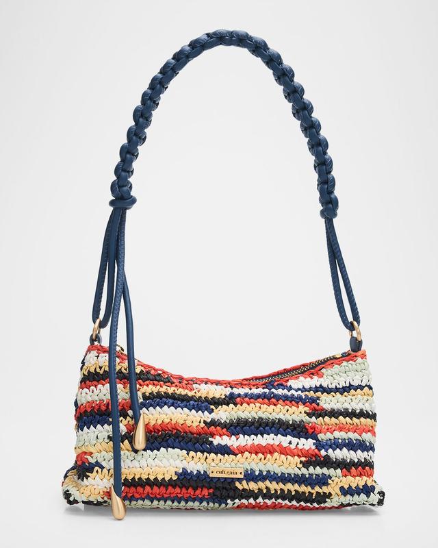 Cult Gaia Osa Braided-Strap Woven Raffia Shoulder Bag