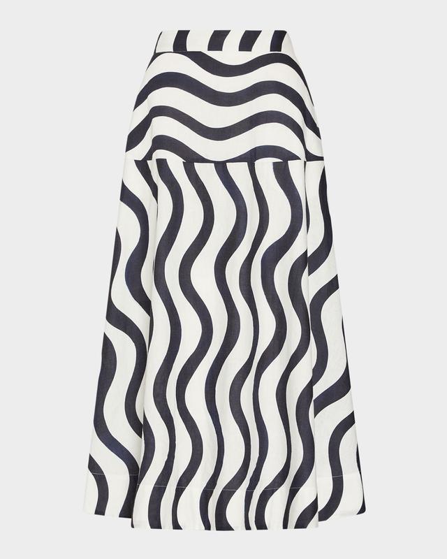 Milly lona Printed Midi Skirt