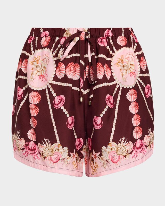 Cara Cara Girona Seashell Silk Drawstring Shorts