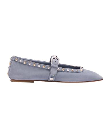 Stuart Weitzman Perry Studded Suede Mary Jane Ballerina Flats | Thumbnail 3