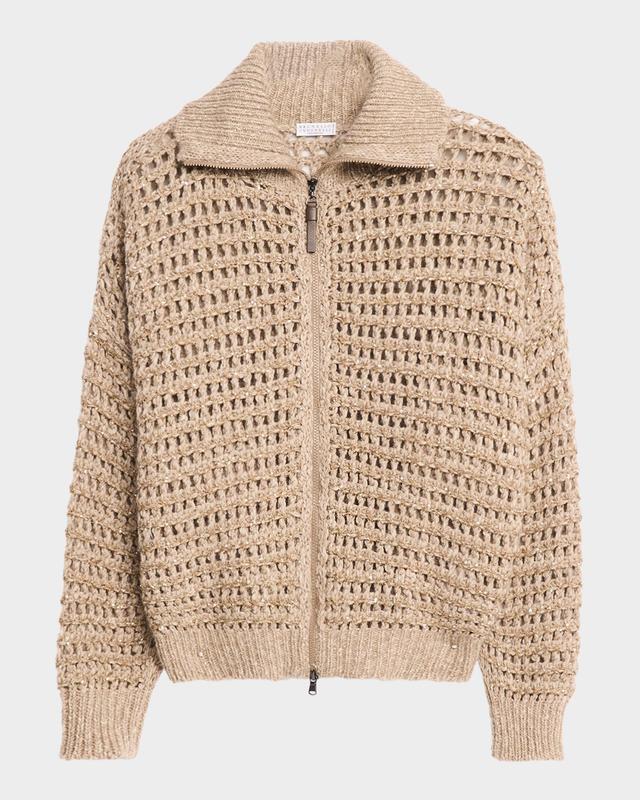 Brunello Cucinelli Cashmere-Blend Chunky-Knit Cardigan