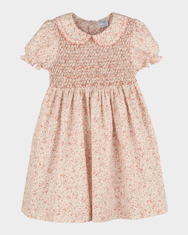 Luli & Me Girl 's Honeycomb Smocked Cotton Dress, Size 2T-6
