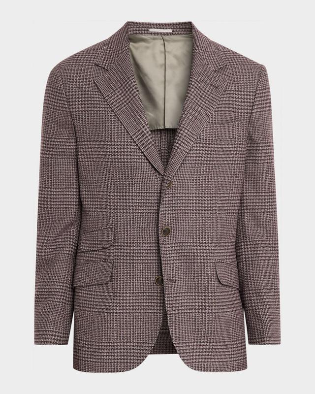 Brunello Cucinelli Men 's Glen Plaid Wool-Cashmere Suit Jacket