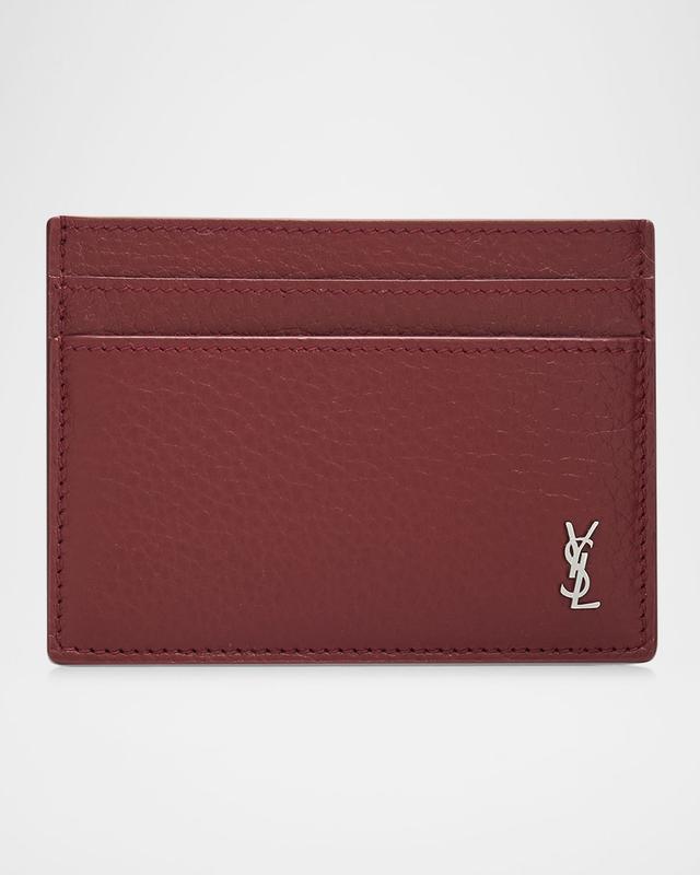 Saint Laurent Men 's Cassandre Leather Card Holder