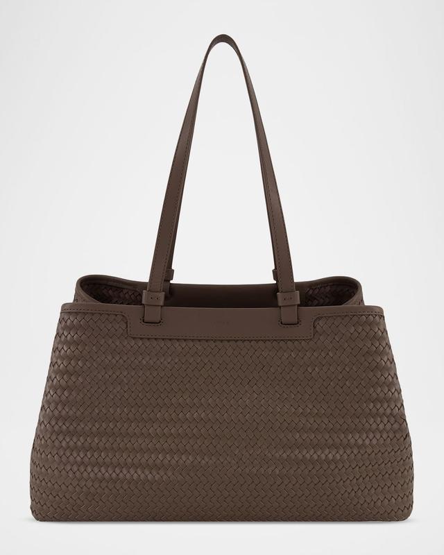 Vince Marin Woven Leather Tote Bag