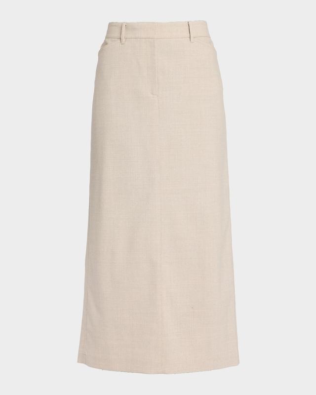 Lafayette 148 New York Stretch Wool Column Trouser Midi Skirt