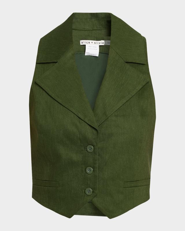 ALICE + OLIVIA Donna Linen-Blend Vest