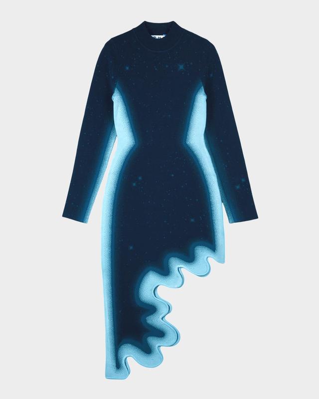 PH5 Dobby Wavy High-Low Midi Dress