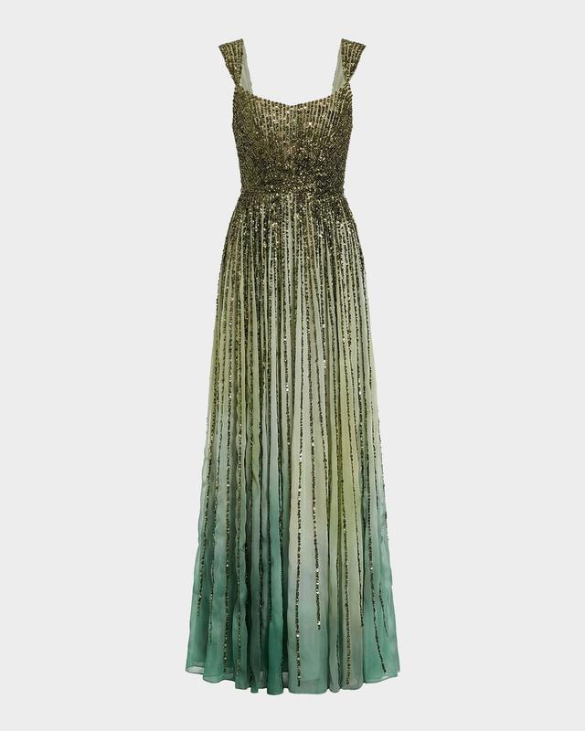 Mac Duggal Petite Sleeveless Sequin Ombre Gown