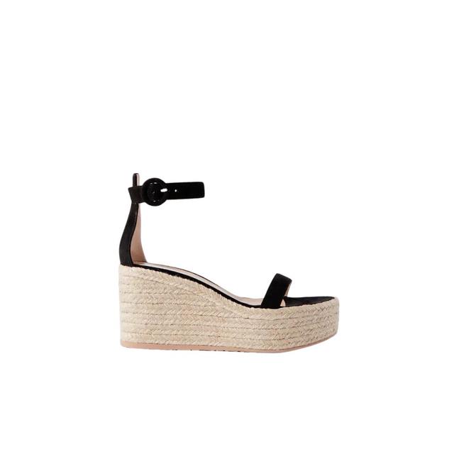45 Suede Espadrille Wedge Sandals