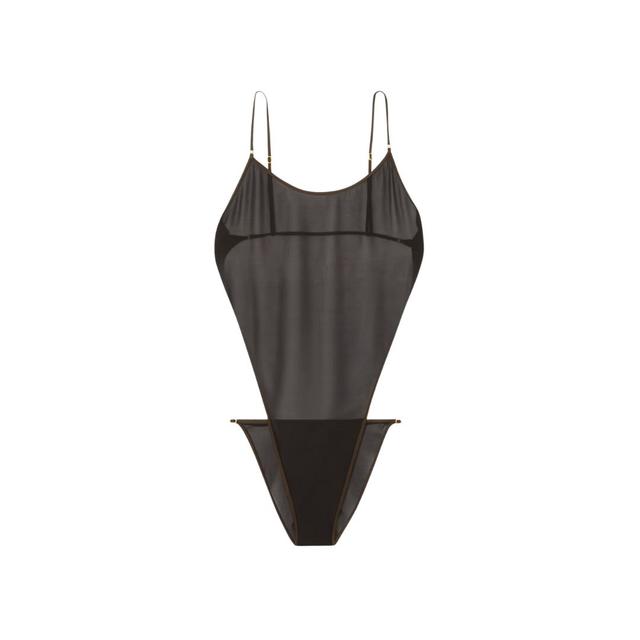 Open-Back Silk Georgette Bodysuit