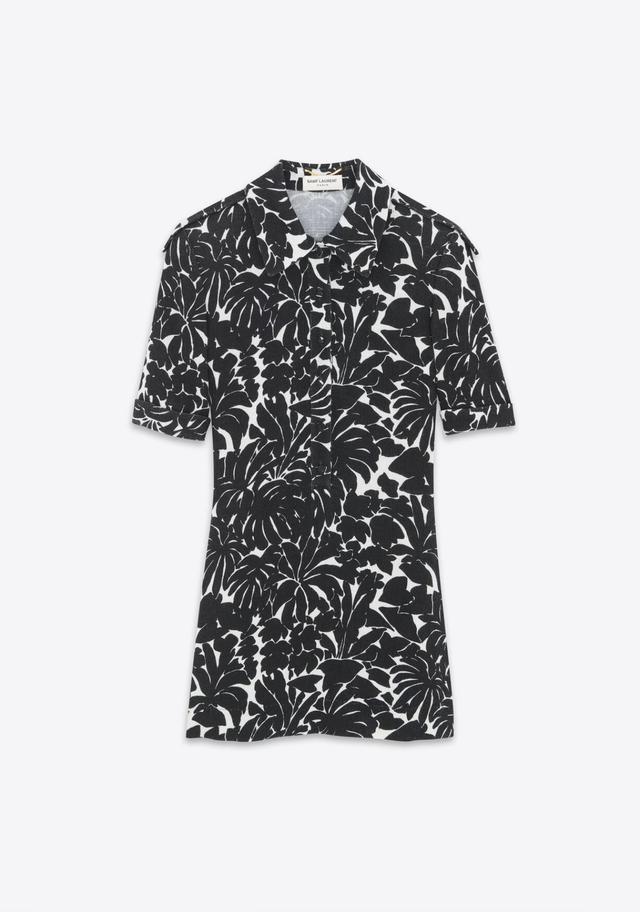 Floral-Print Canvas Mini Dress