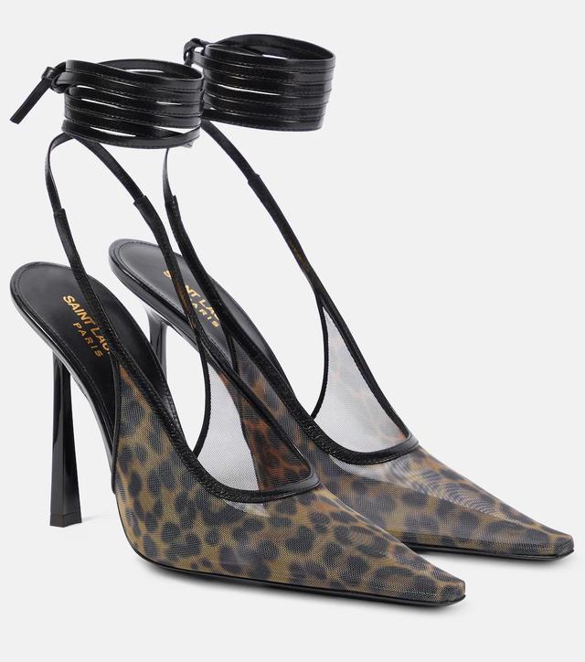 Oxalis 110 Leather-Trimmed Slingback Pumps